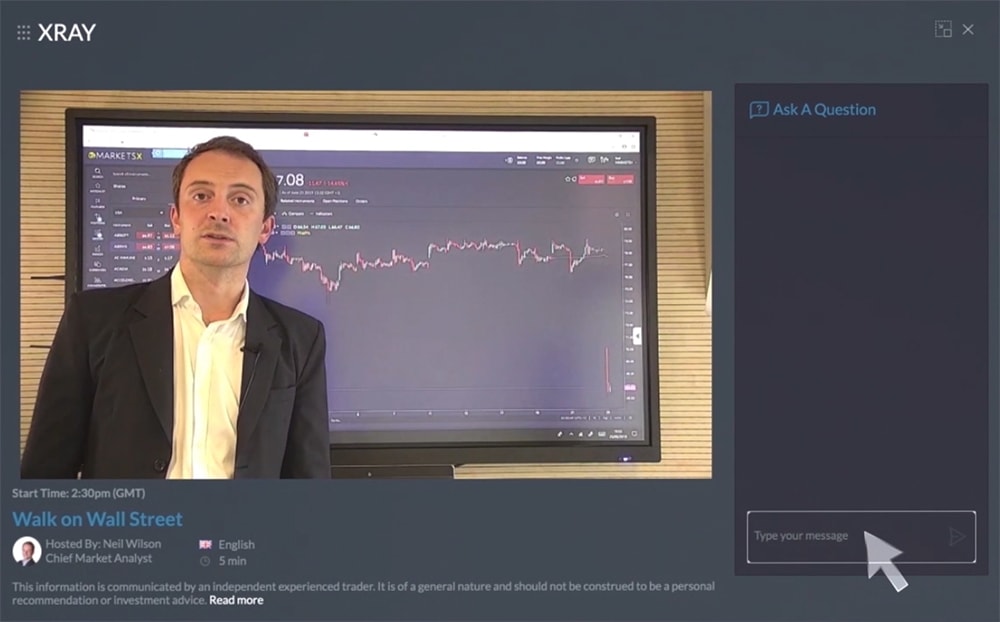 Markets.com XRay live stream market analysis