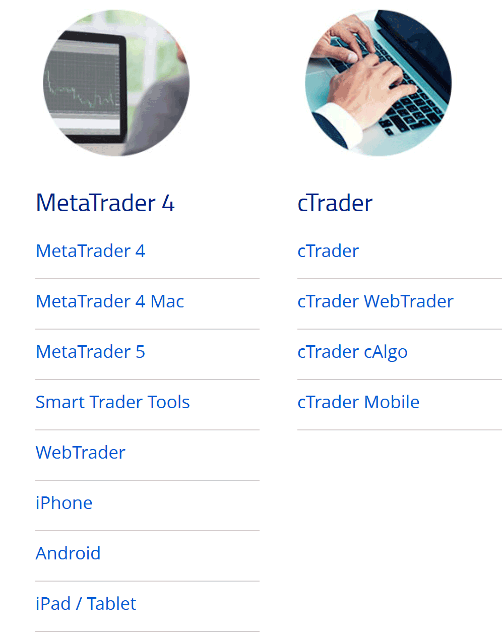 Pepperstone trading platforms MT4 and cTrader