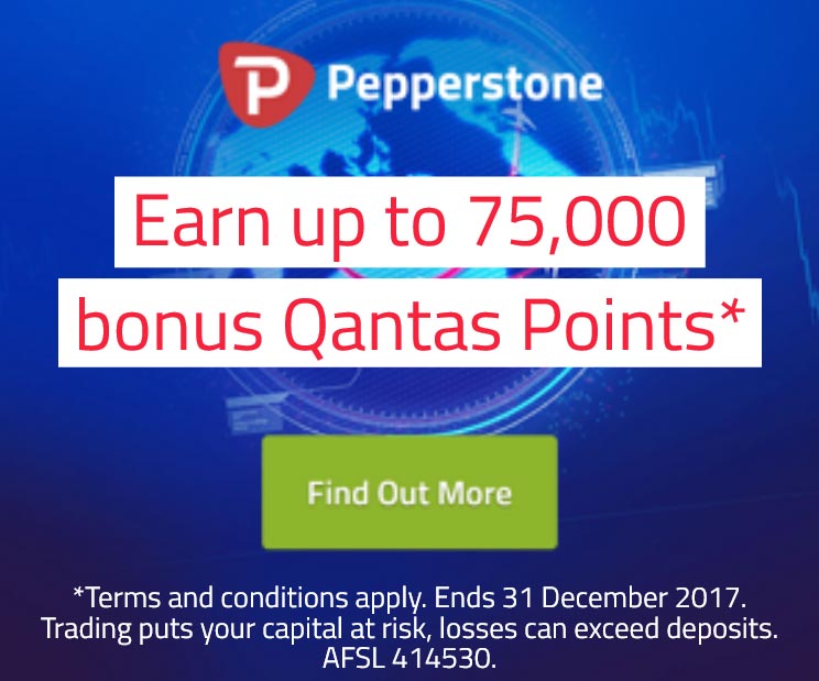 Pepperstone bonus Qantas points promotion