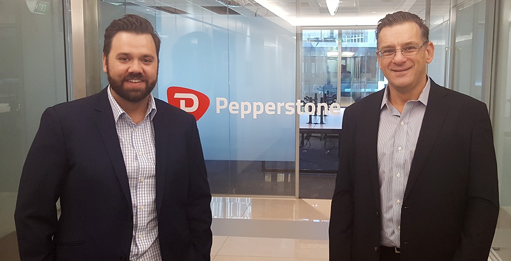 Pepperstone review performed by Stuart Young (reviewer from Online Brokers Australia) with Mitchell Walls (at Pepperstone Australia)